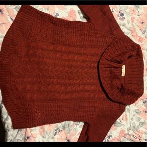 Red knitted sweater
